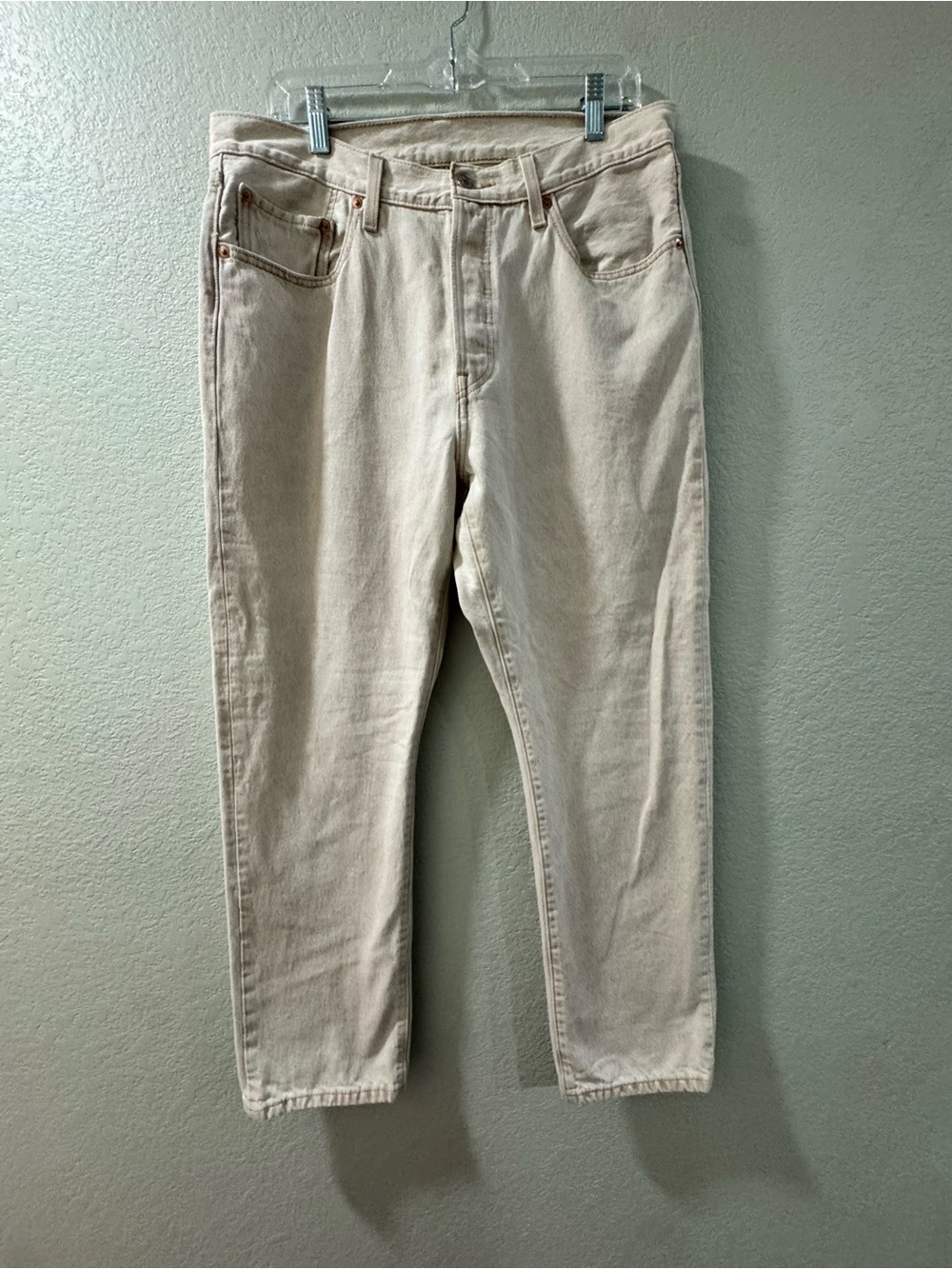 Levi's Cream 501 Original Fit Button Fly Jeans